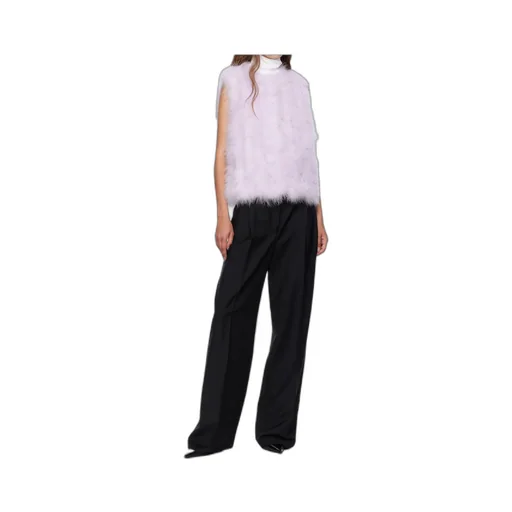 Cropped Feather Vest