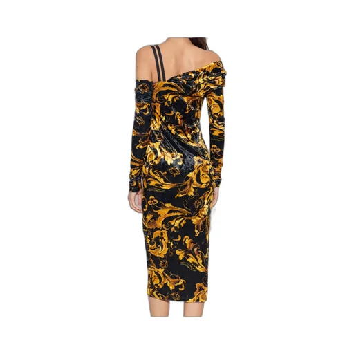 Couture Patterned Buckled Midi Dress