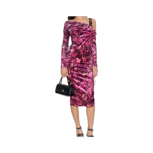 Couture Patterned Buckled Midi Dress