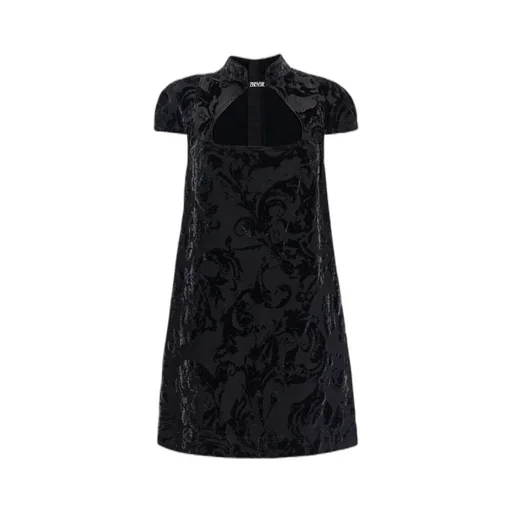 Pattern Cut-Out Velvet Dress