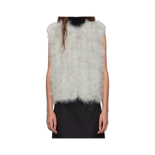 Cropped Feather Vest