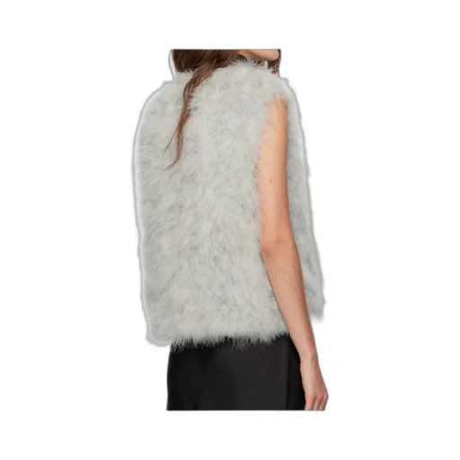 Cropped Feather Vest