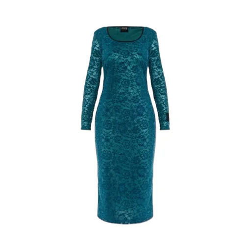 Couture Lace-Detailed Long-Sleeved Dress