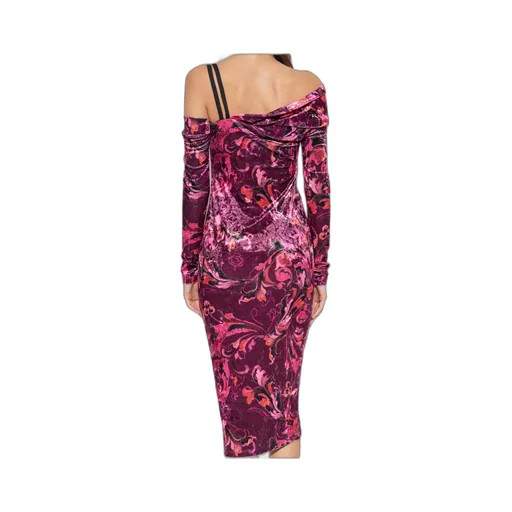 Couture Patterned Buckled Midi Dress
