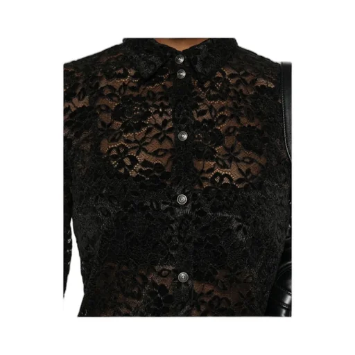Lace-Detailed Long-Sleeved Shirt