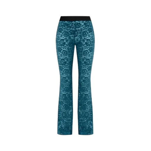 Lace-Detailed Flared Trousers