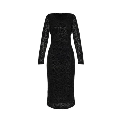 Lace-Detailed Long-Sleeved Dress