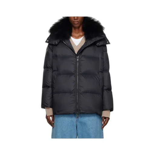 Iconic A Line Lambswool Collar Down Jacket