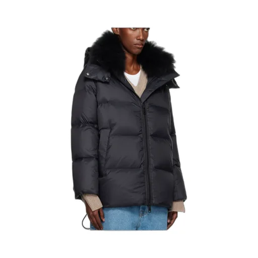 Iconic A Line Lambswool Collar Down Jacket