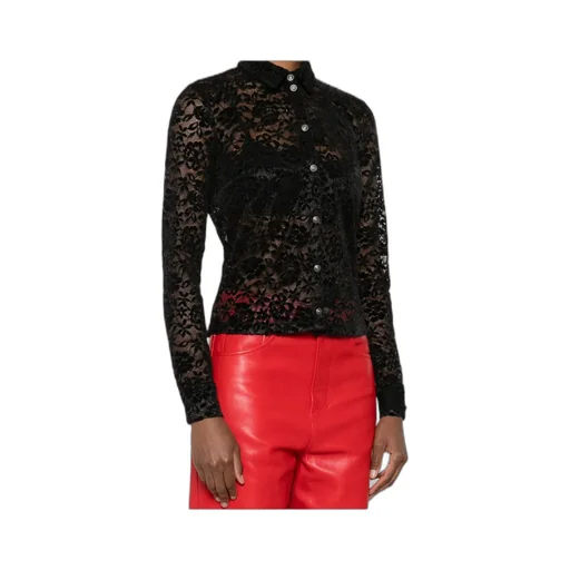 Lace-Detailed Long-Sleeved Shirt
