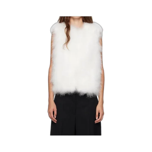 Cropped Feather Vest