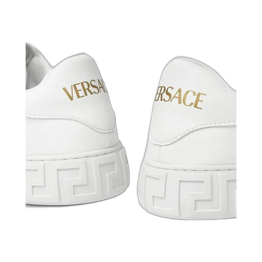 Greca-Embossed Lace-Up Sneakers