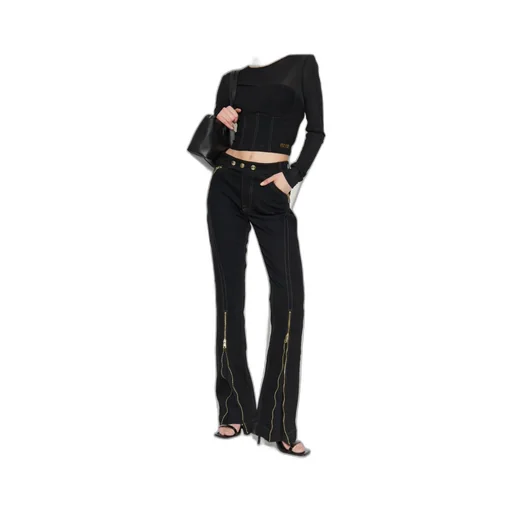 Zip-Detailed Jeans