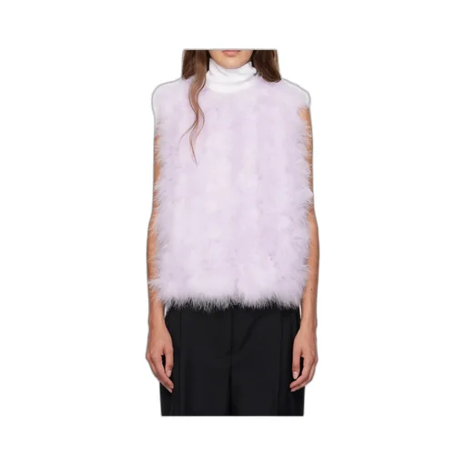 Cropped Feather Vest