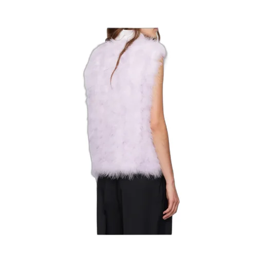 Cropped Feather Vest