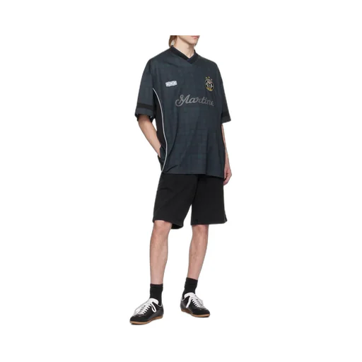 Logo Printed Drop Shoulder Football T-Shirt