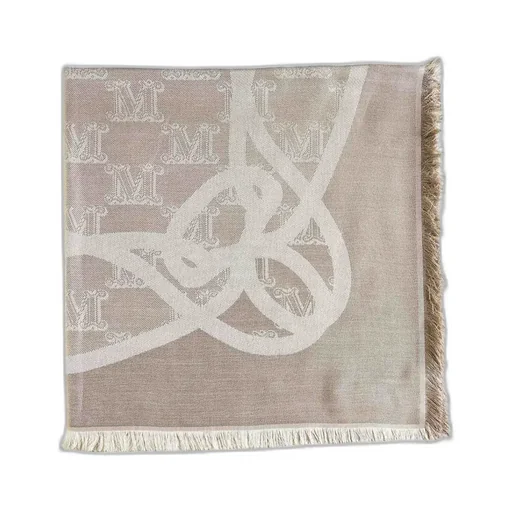 All-Over Logo Patterned Fringed Edge Scarf