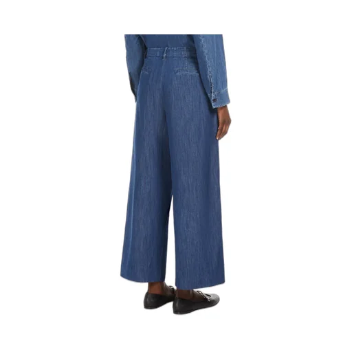 Pleat Detailed Wide Leg Jeans