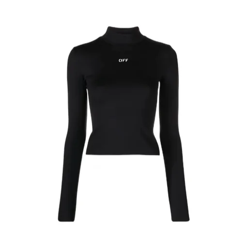 Logo Printed High Neck Top