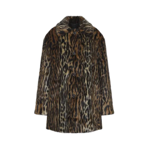 Leopard-Print Button Coat