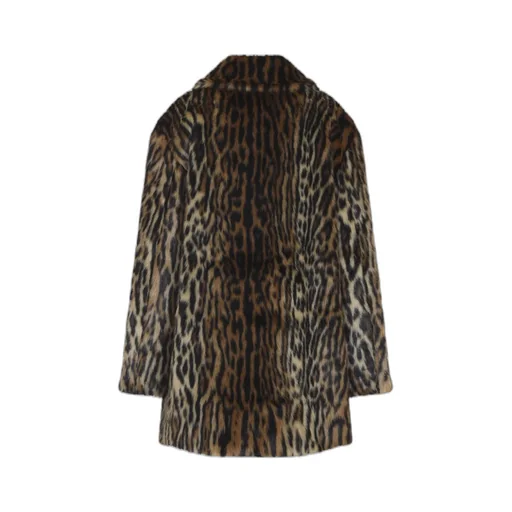 Leopard-Print Button Coat