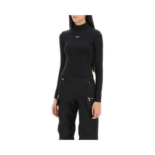 Logo Printed High Neck Top