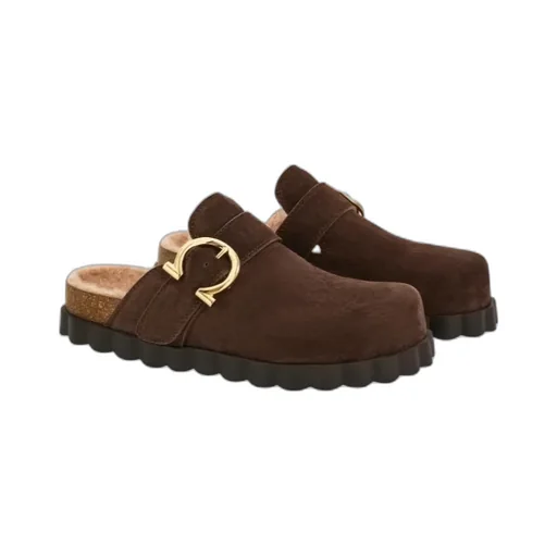Gancini Clog With Rippled Sole Detail
