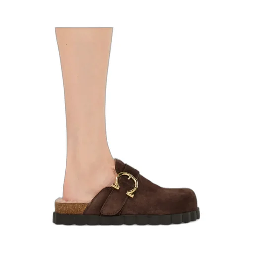 Gancini Clog With Rippled Sole Detail