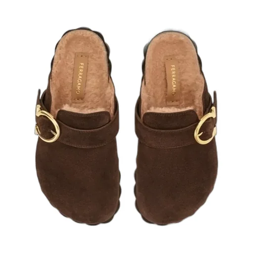 Gancini Clog With Rippled Sole Detail