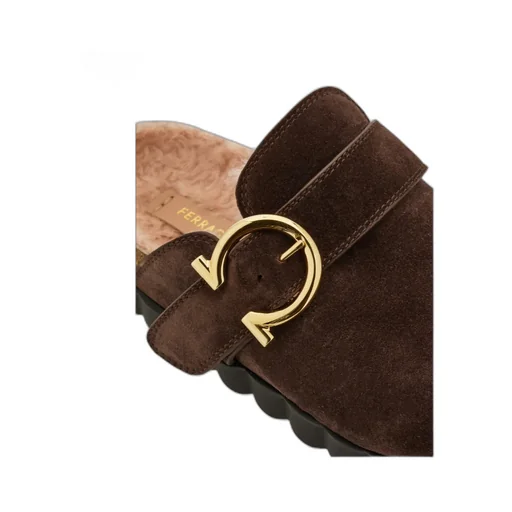 Gancini Clog With Rippled Sole Detail
