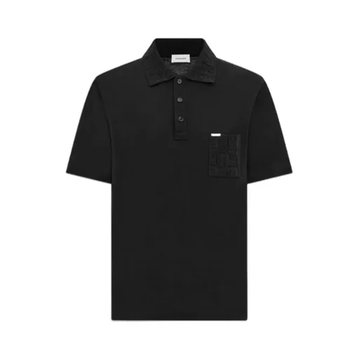 V-Neck Polo With Jacquard Pocket Detail