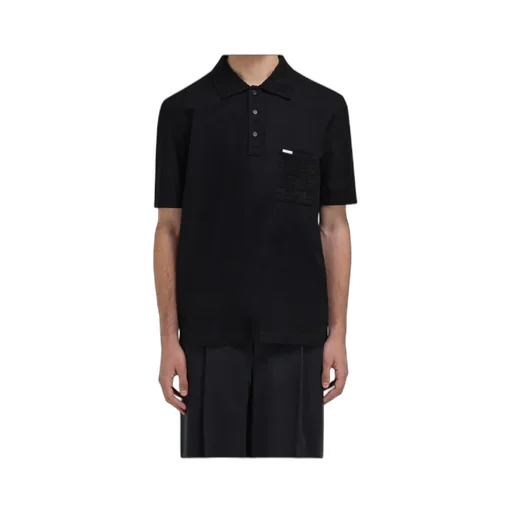 V-Neck Polo With Jacquard Pocket Detail
