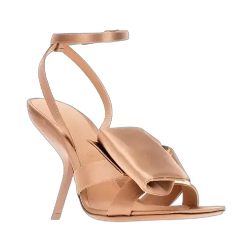 Bow-Detailed Ankle-Strap Heeled Sandals