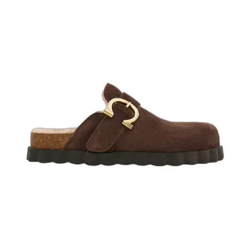 Gancini Clog With Rippled Sole Detail