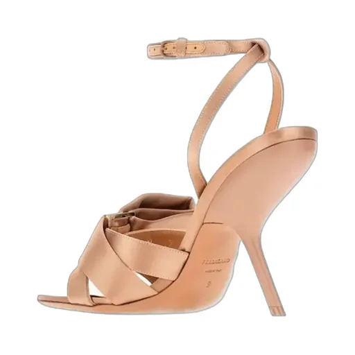 Bow-Detailed Ankle-Strap Heeled Sandals