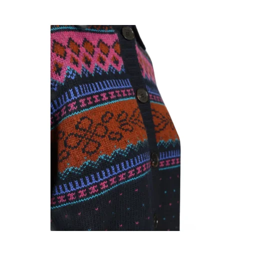 Wool Cardigan With Jacquard Motif