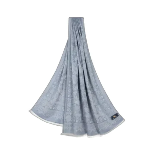 All-Over Patterned Frayed Edge Scarf