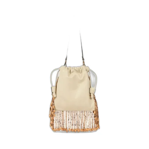 Small Leather Kalispera Bag With Beads And Fringing