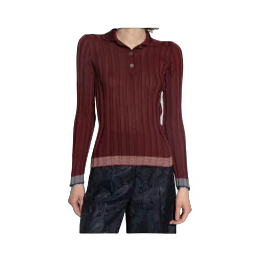 Ribbed Polo Shirt With Pegaso Buttons