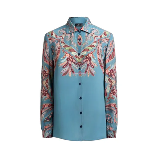 Silk Shirt With Placed Print