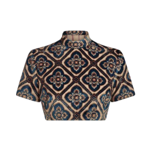 Paisley Print Cropped Top