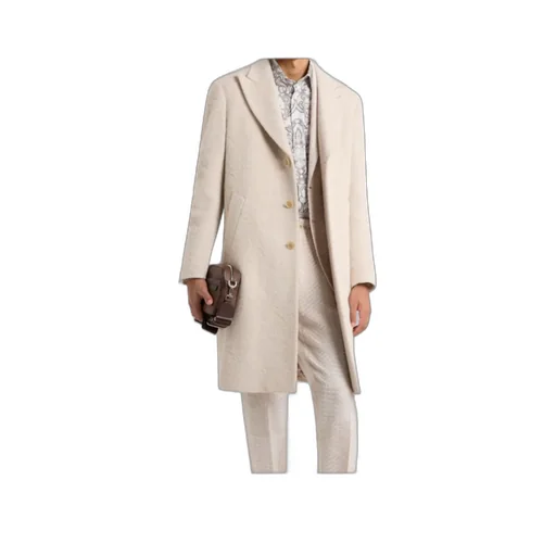 Wool-Blend Jacquard Coat