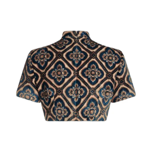 Paisley Print Cropped Top