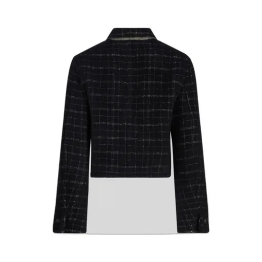 Floral Embroidered Checked Coat