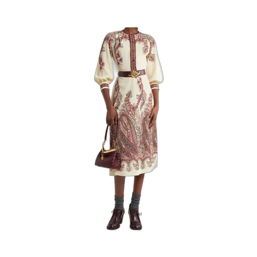Sable Dress With Placed Print