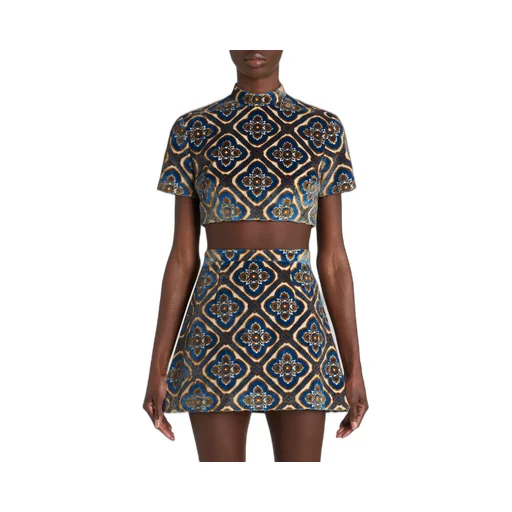 Paisley Print Cropped Top
