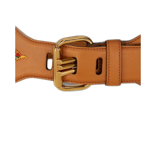 Leaf Embroidered Buckle Belt