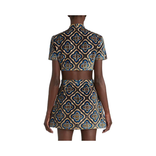 Paisley Print Cropped Top