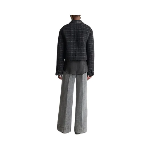 Floral Embroidered Checked Coat