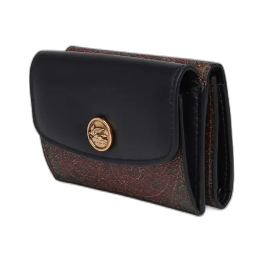 Paisley-Jacquard Foldover Top Wallet